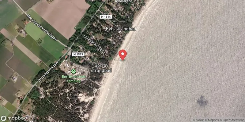 Satellitbild över Kyhl, Borrby strand i Simrishamn