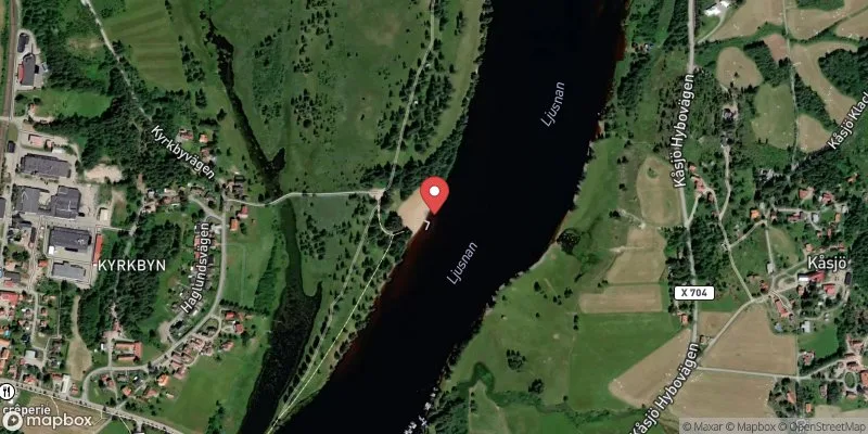 Satellitbild över Kyrkbyvågen, Ljusnan, Järvsö i Ljusdal
