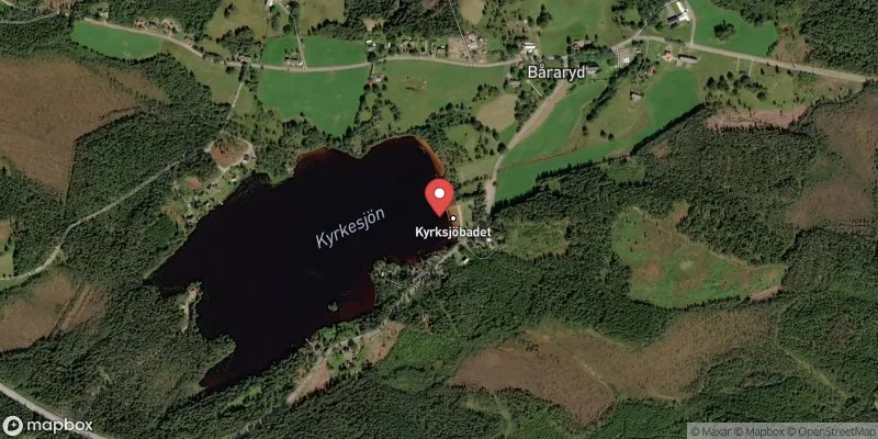 Satellitbild över Kyrksjöbadet i Gislaved