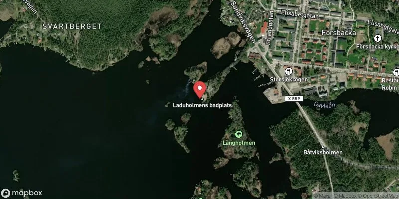Satellitbild över Laduholmen, Forsbacka i Gävle