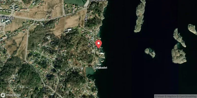 Satellitbild över Låka badplats i Tjörn