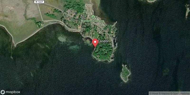 Satellitbild över Landöns badplats i Kristianstad