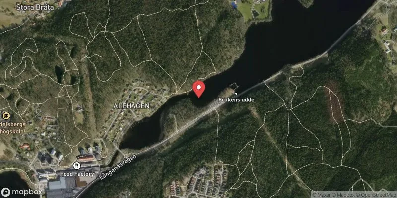 Satellitbild över Landvettersjön-Frökens udde i Härryda