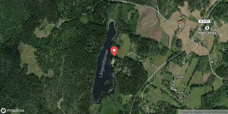 Satellitbild över Långelidtjärns badplats i Dals-Ed