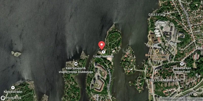 Satellitbild över Långö i Karlskrona