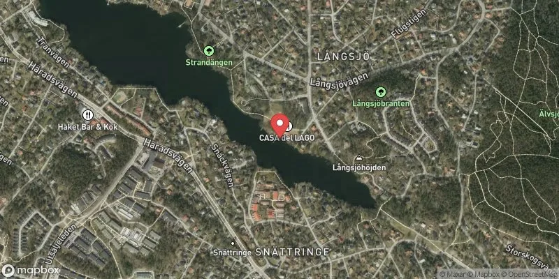 Satellitbild över Långsjöbadet strandbad i Stockholm