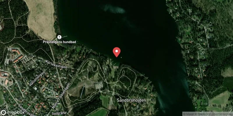Satellitbild över Långsjön, Sandviksbadet i Uppsala