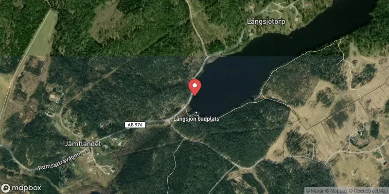 Satellitbild över Långsjön syd i Vallentuna