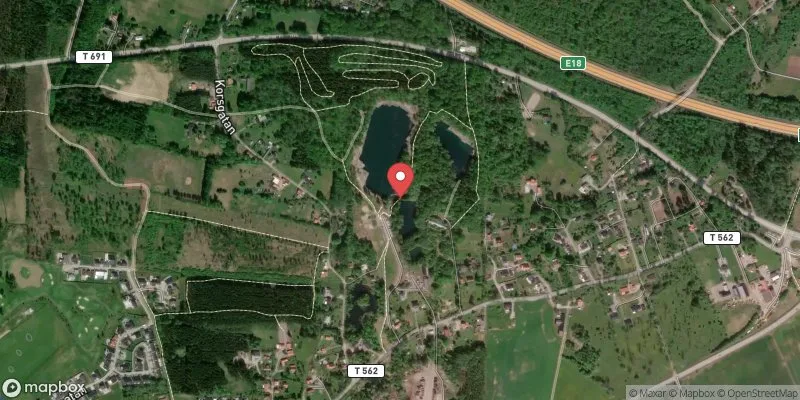 Satellitbild över Lanna badgruva i Lekeberg