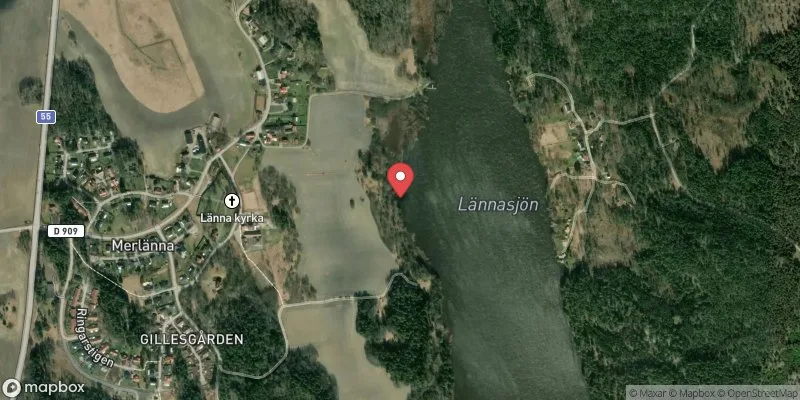 Satellitbild över Lännasjön, Merlännabadet i Strängnäs