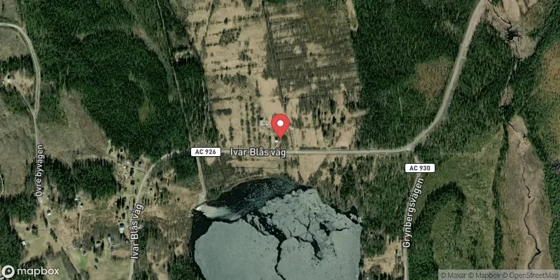 Satellitbild över Lavsjö badplats i Dorotea