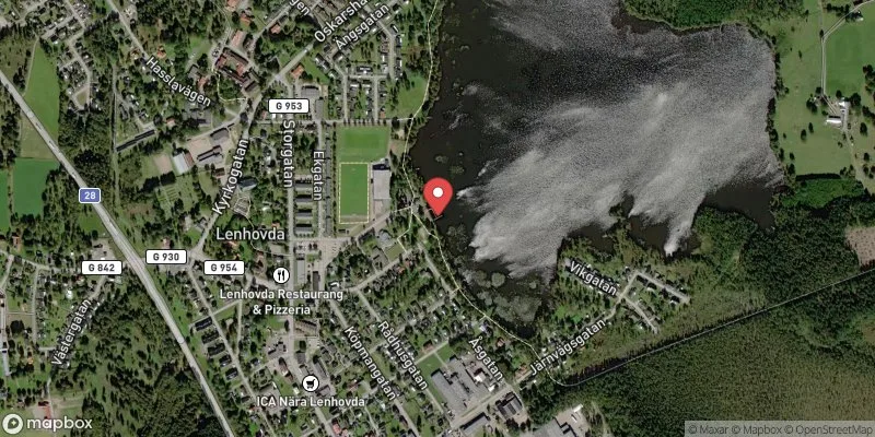 Satellitbild över Lenhovdasjön i Uppvidinge