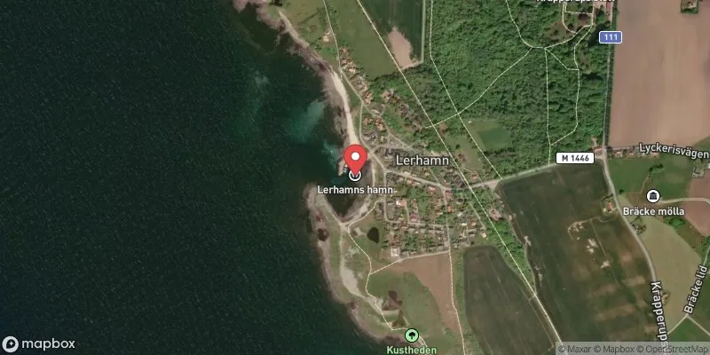 Satellitbild över Lerhamn, hamnpiren, i Höganäs