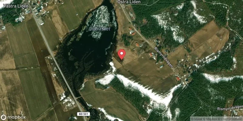 Satellitbild över Lidträsket, Svensbyn i Piteå