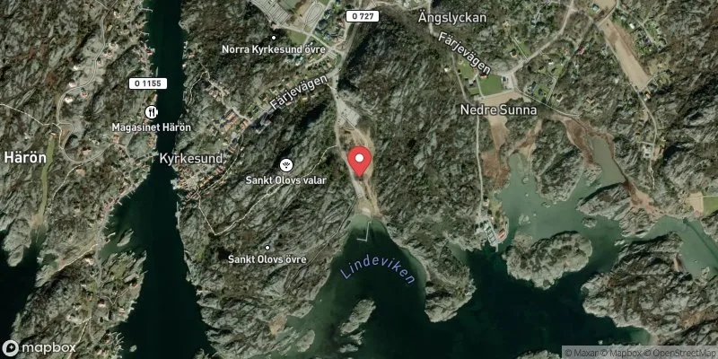 Satellitbild över Linnevikens badplats i Tjörn