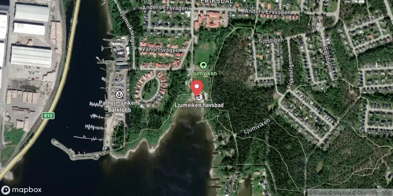 Satellitbild över Ljumviken i Umeå