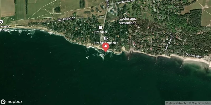 Satellitbild över Löderups strandbad i Ystad