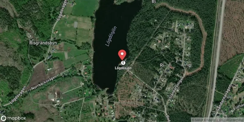 Satellitbild över Lögdösjön i Timrå
