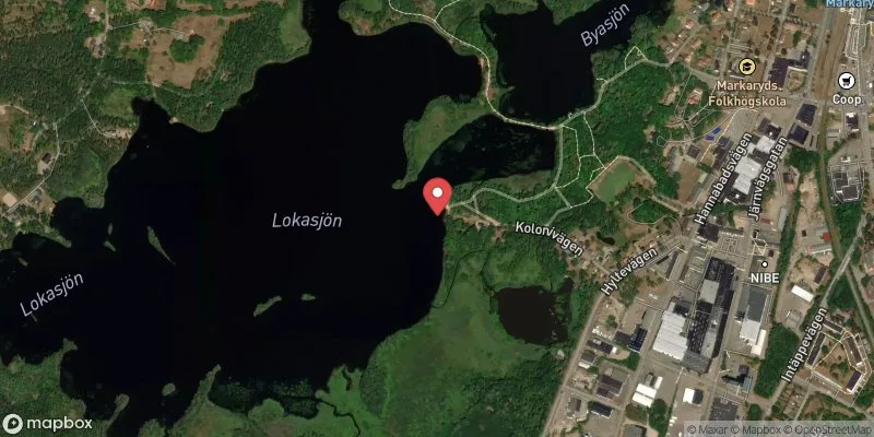 Satellitbild över Lokasjön i Markaryd