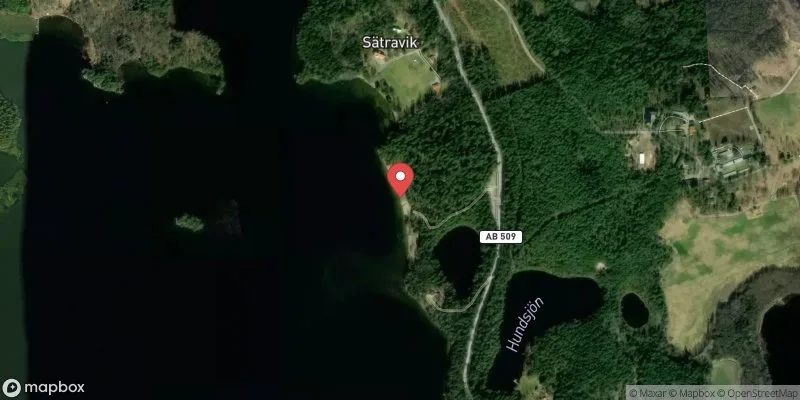 Satellitbild över Lövnäsbadet i Nykvarn