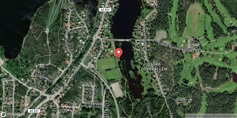 Satellitbild över Lövösundet i Umeå