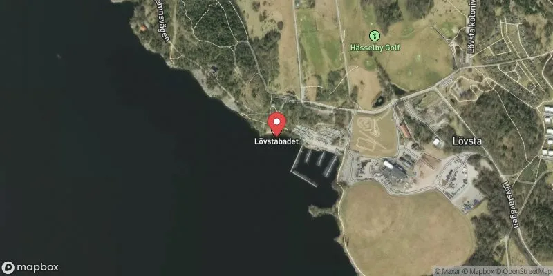 Satellitbild över Lövstabadet, Mälaren i Stockholm