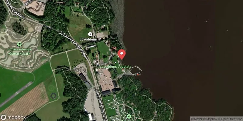 Satellitbild över Lövudden i Västerås