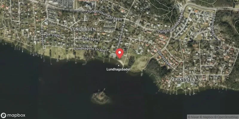Satellitbild över Lundhagen i Ekerö