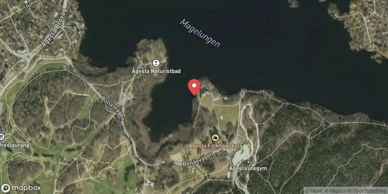 Satellitbild över Magelungen, Ågesta Gård i Huddinge