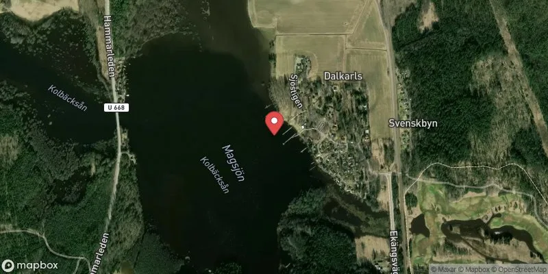 Satellitbild över Magsjön, Campingbadet i Surahammar