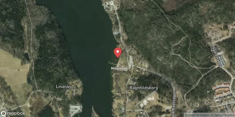 Satellitbild över Mälarbadet i Södertälje