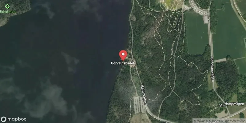 Satellitbild över Mälaren, Görvälnsbadet i Järfälla