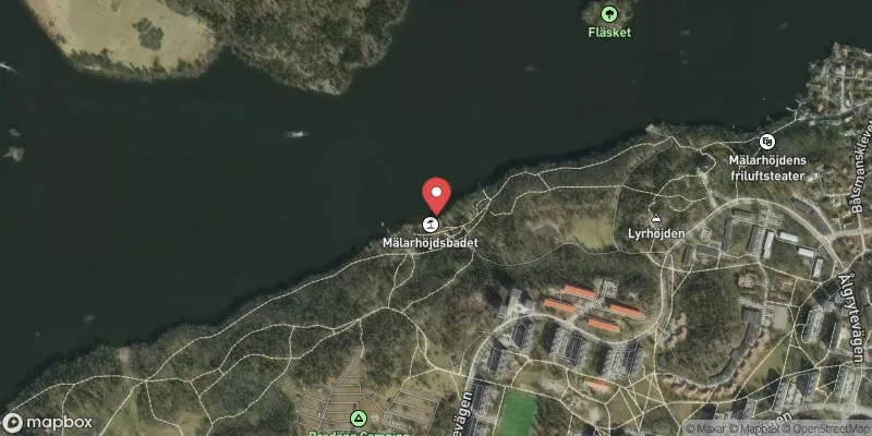 Satellitbild över Mälarhöjdsbadet Ö, Mälaren i Stockholm