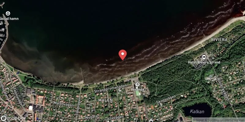 Satellitbild över Malens havsbad i Båstad