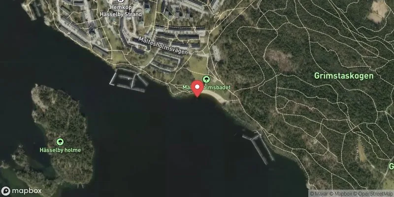 Satellitbild över Maltesholmsbadet, Brygga i Stockholm