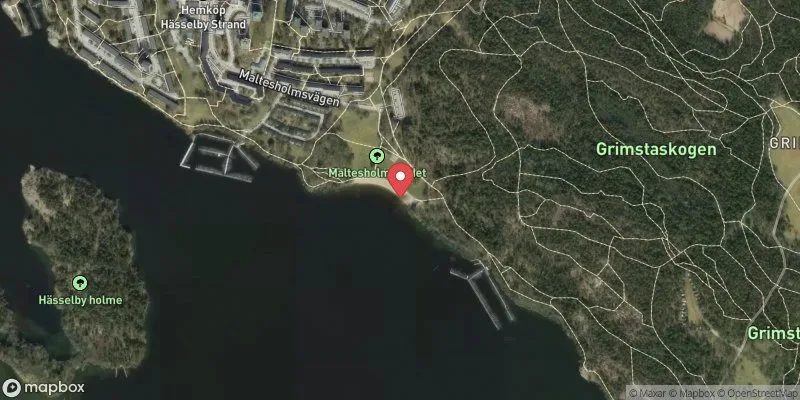 Satellitbild över Maltesholmsbadet, Strand i Stockholm