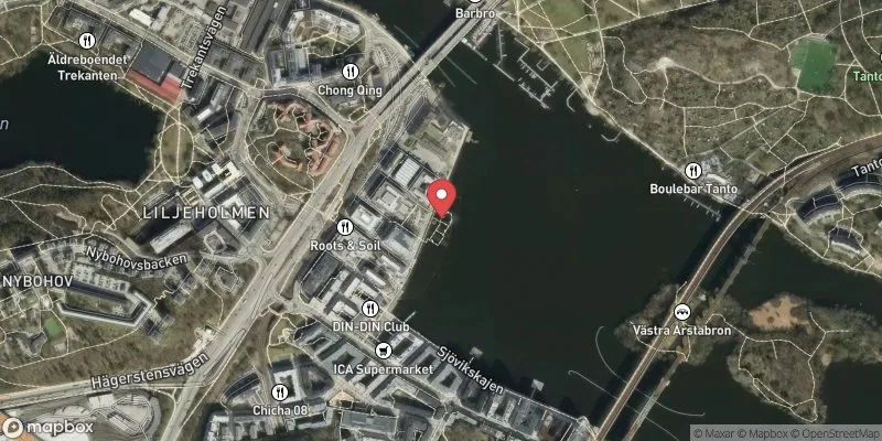 Satellitbild över Marieviksbadet: barnbassäng i Stockholm