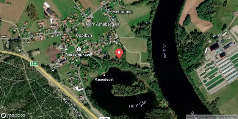 Satellitbild över Masenbadet i Borlänge