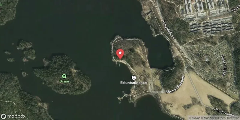 Satellitbild över Måsnaren, Eklundsnäsbadet i Södertälje