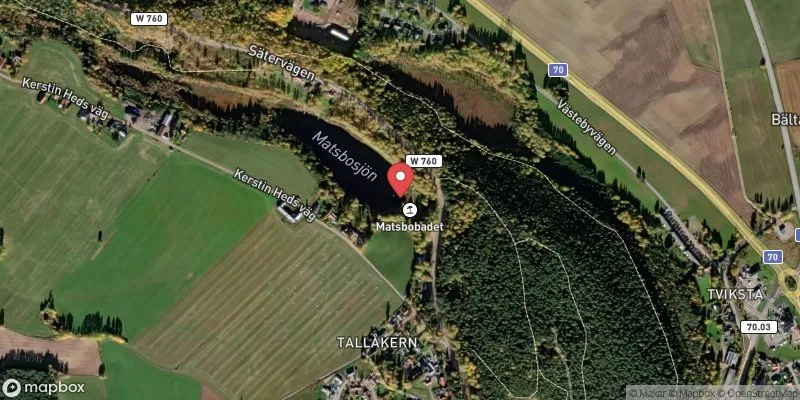 Satellitbild över Matsbobadet i Hedemora