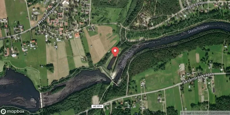 Satellitbild över Mobackenbadet i Skellefteå