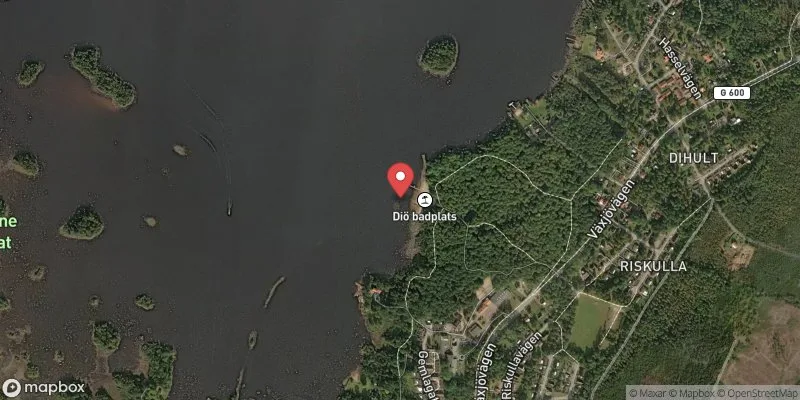 Satellitbild över Möckeln, Diö badplats i Älmhult
