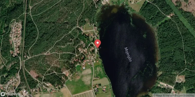 Satellitbild över Mojesjön, N:a badplatsen i Gagnef