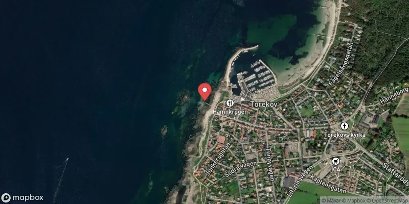 Satellitbild över Morgonbryggan, Torekovs hamn i Båstad