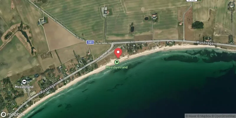 Satellitbild över Mossbystrand i Skurup