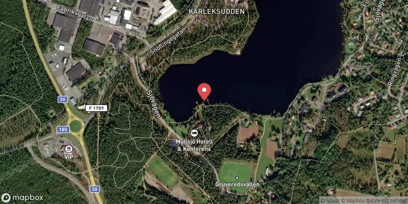 Satellitbild över Mullsjön, Hotell Mullsjö i Mullsjö