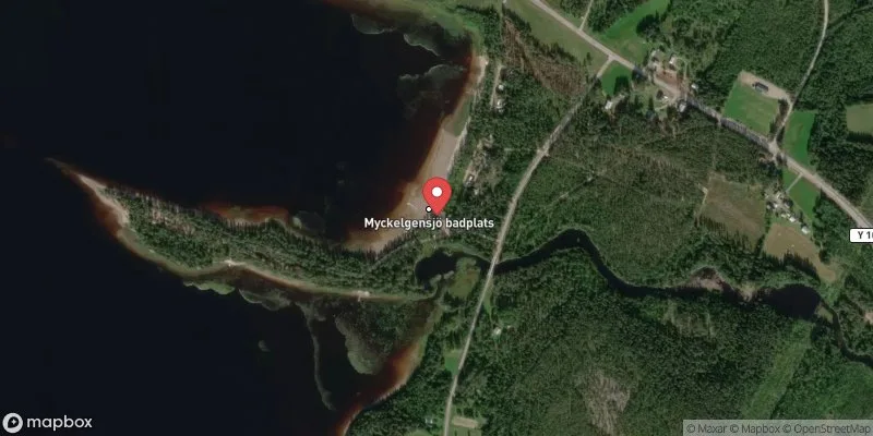 Satellitbild över Myckelgensjö badplats i Örnsköldsvik