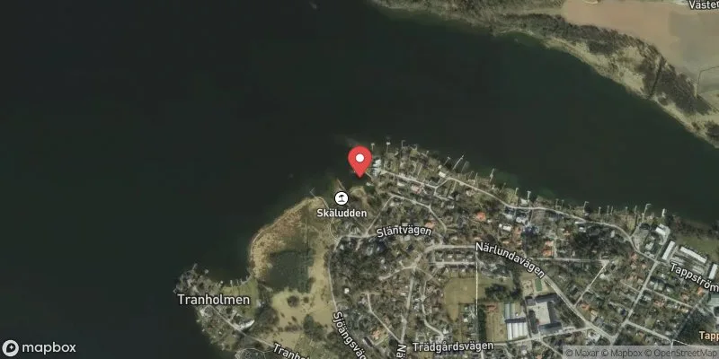 Satellitbild över Närlundabadet i Ekerö