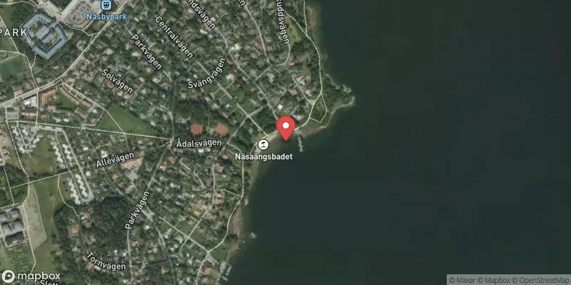 Satellitbild över Näsaängsbadet i Täby