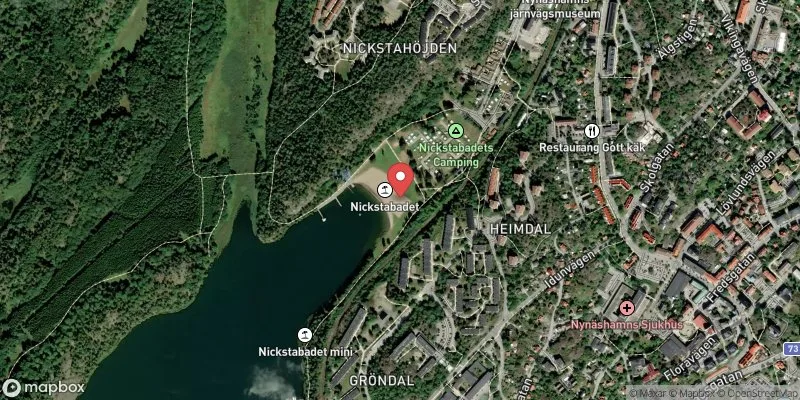 Satellitbild över Nickstabadet i Nynäshamn